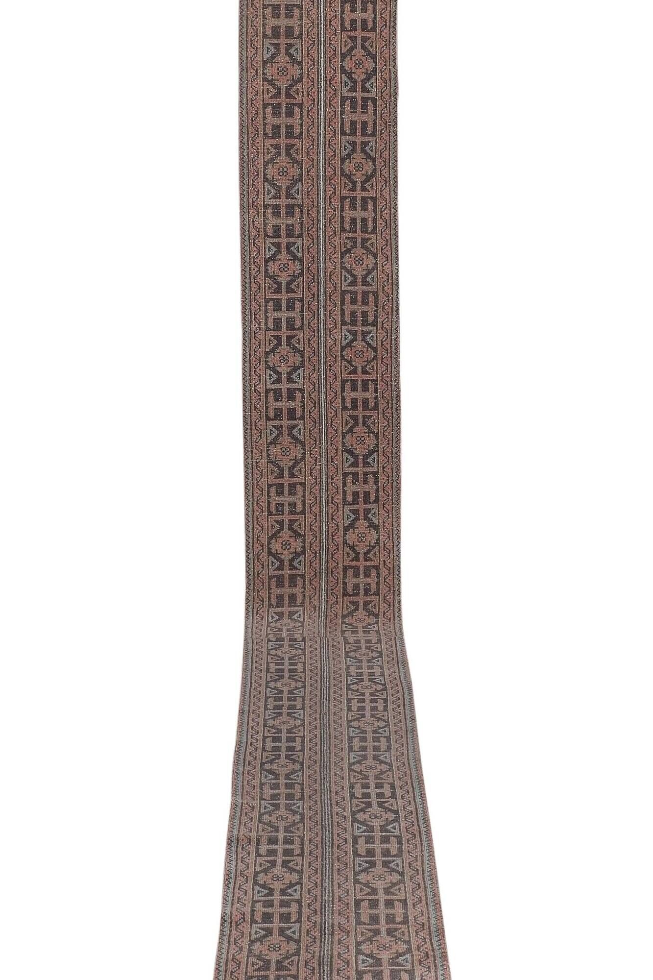 Vintage Turkish hallway rug 60x633 cm