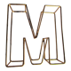 Lettre M en métal doré ou W dans l'autre sens