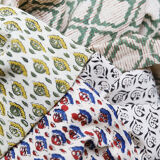 Tablecloth and linen towels upcycled mismatched patterns