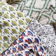 Tablecloth and linen towels upcycled mismatched patterns