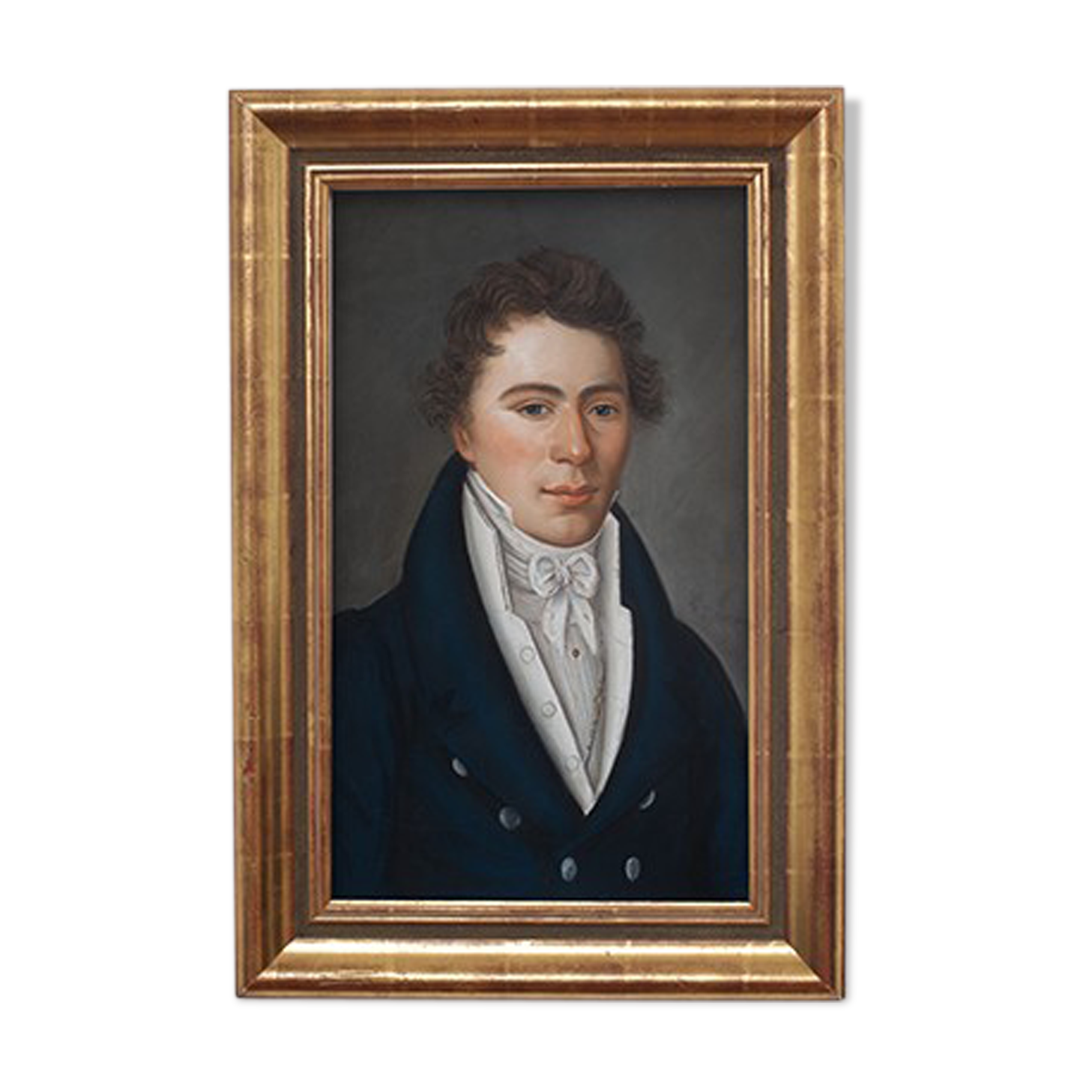Portrait man pastel 1818 in gold frame
