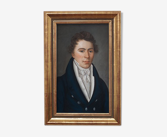 Portrait d'homme pastel 1818 dans cadre or