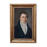 Portrait d'homme pastel 1818 dans cadre or