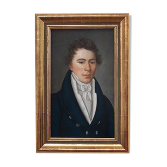Portrait d'homme pastel 1818 dans cadre or