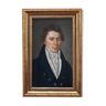 Portrait man pastel 1818 in gold frame