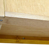 Wall secretary in vintage varnished oak 1950s