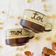 Duo de tasses grès vintage « Toi & Moi »
