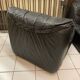 Vintage Black Leather Sofa Design Circa 1980