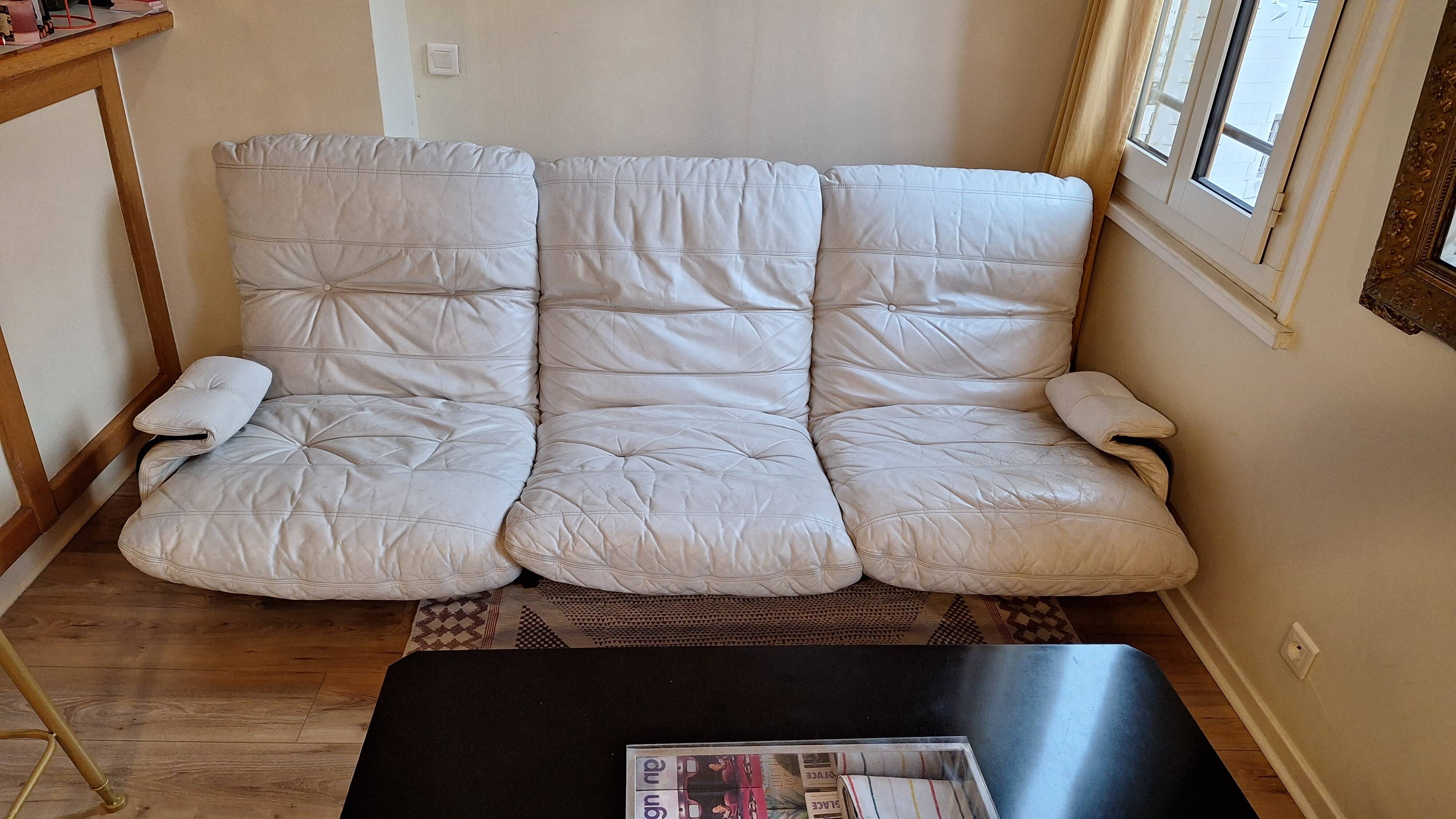 Canapé Ligne Roset Marsala – Michel Ducaroy – plexiglas fumé – vintage