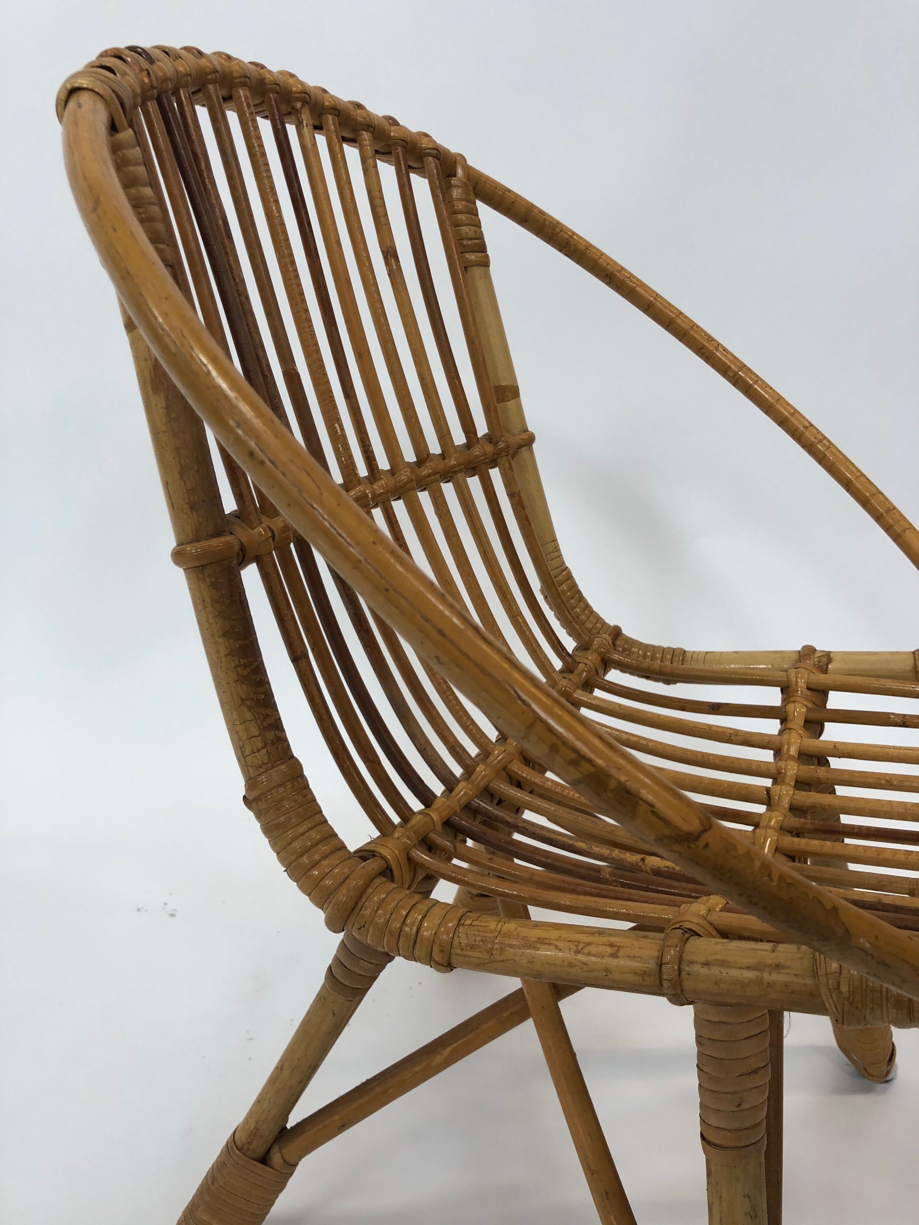 Rohe rattan vintage high chair by Rohe Noordwolde