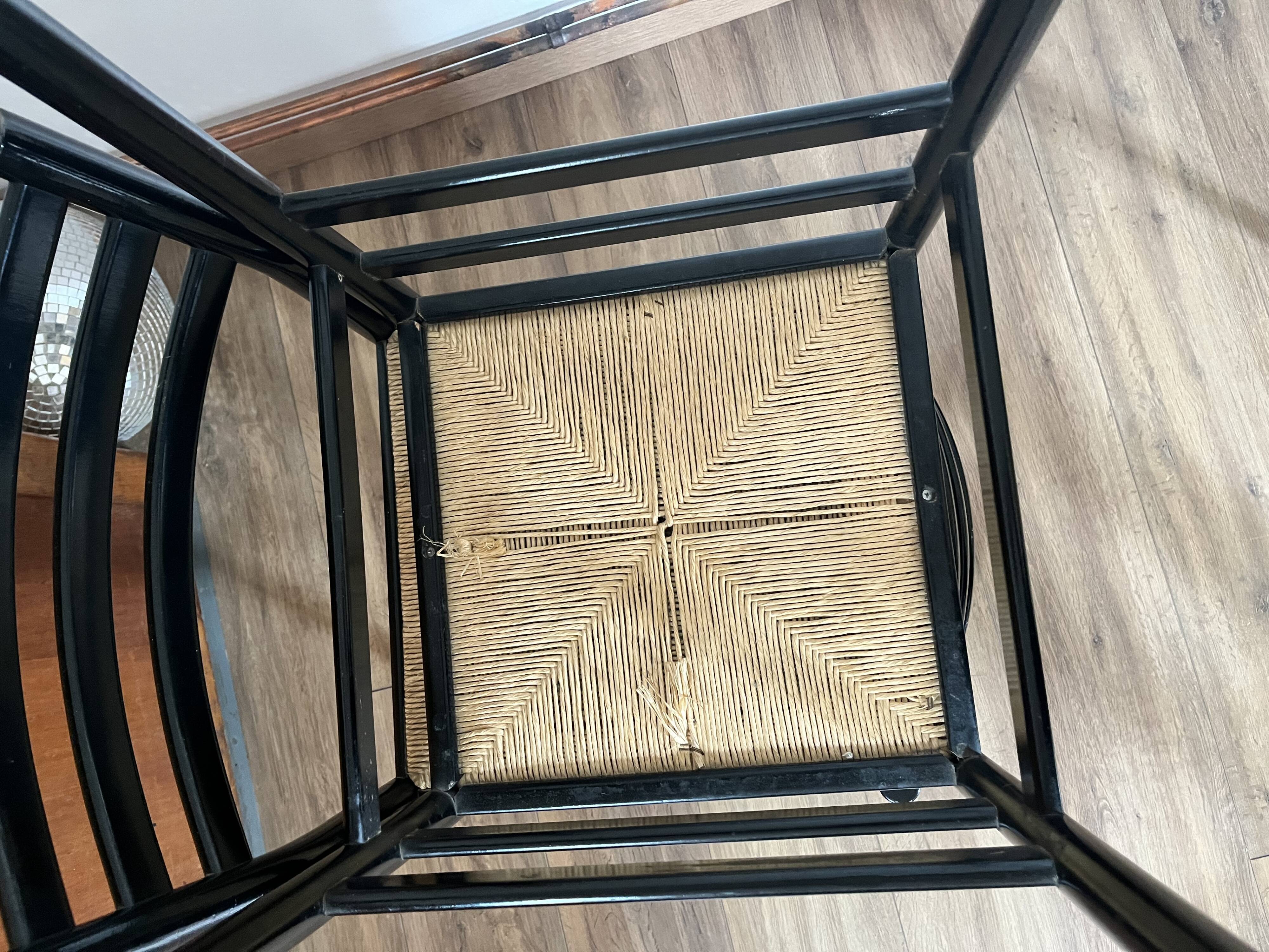 Set of 4 Italian black chairs 1970s