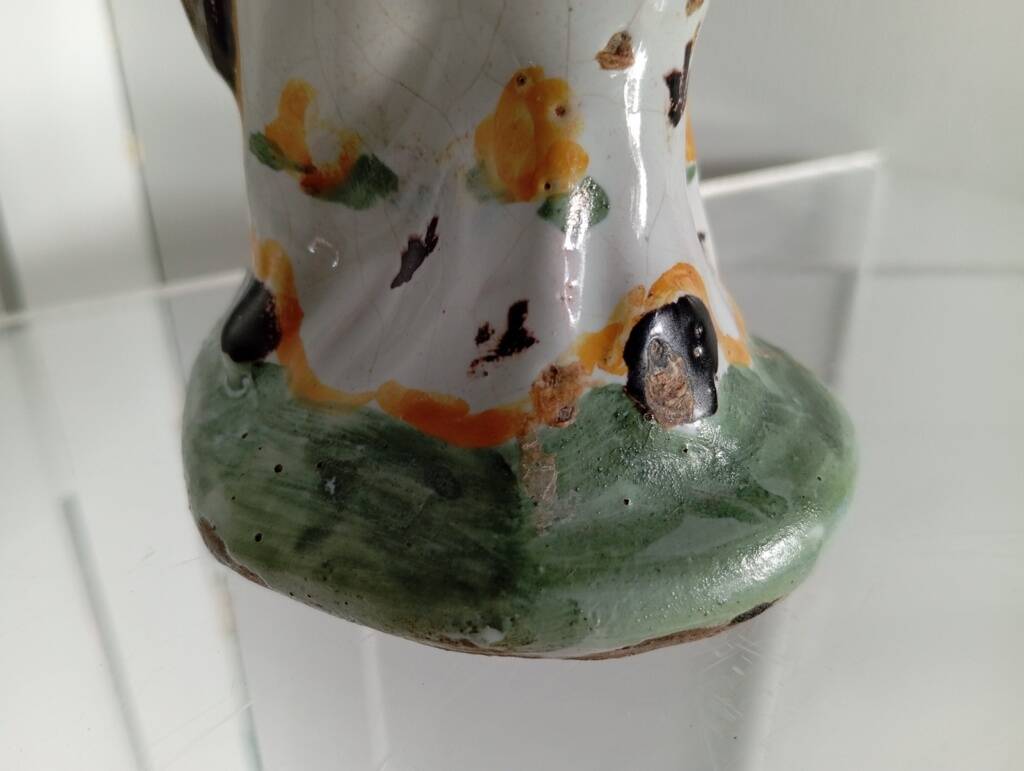 Virgin and Child in polychrome earthenware, 18th century, Nevers