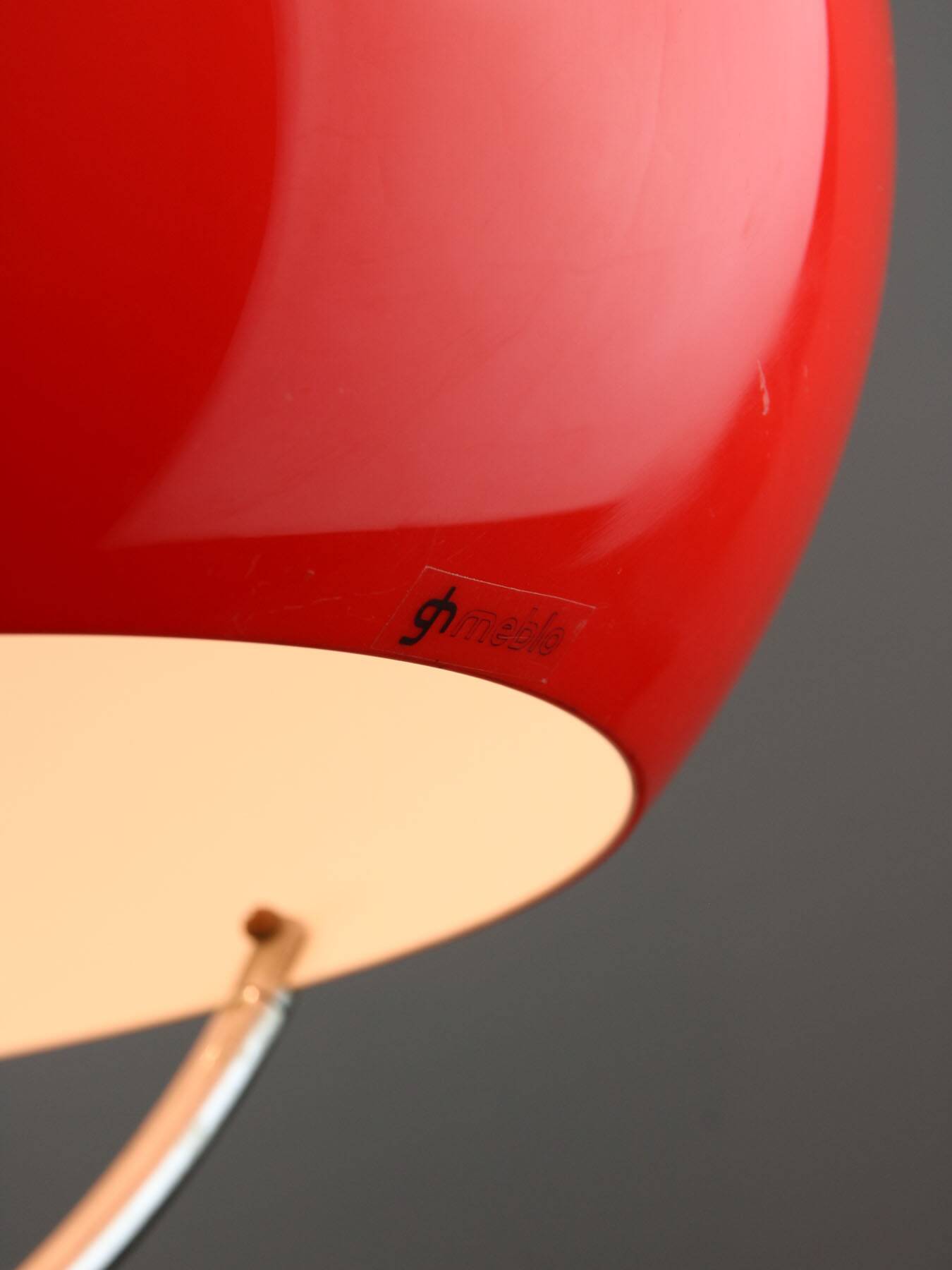 Space Age Italian Red Jolly Pendant Lamp from Guzzini