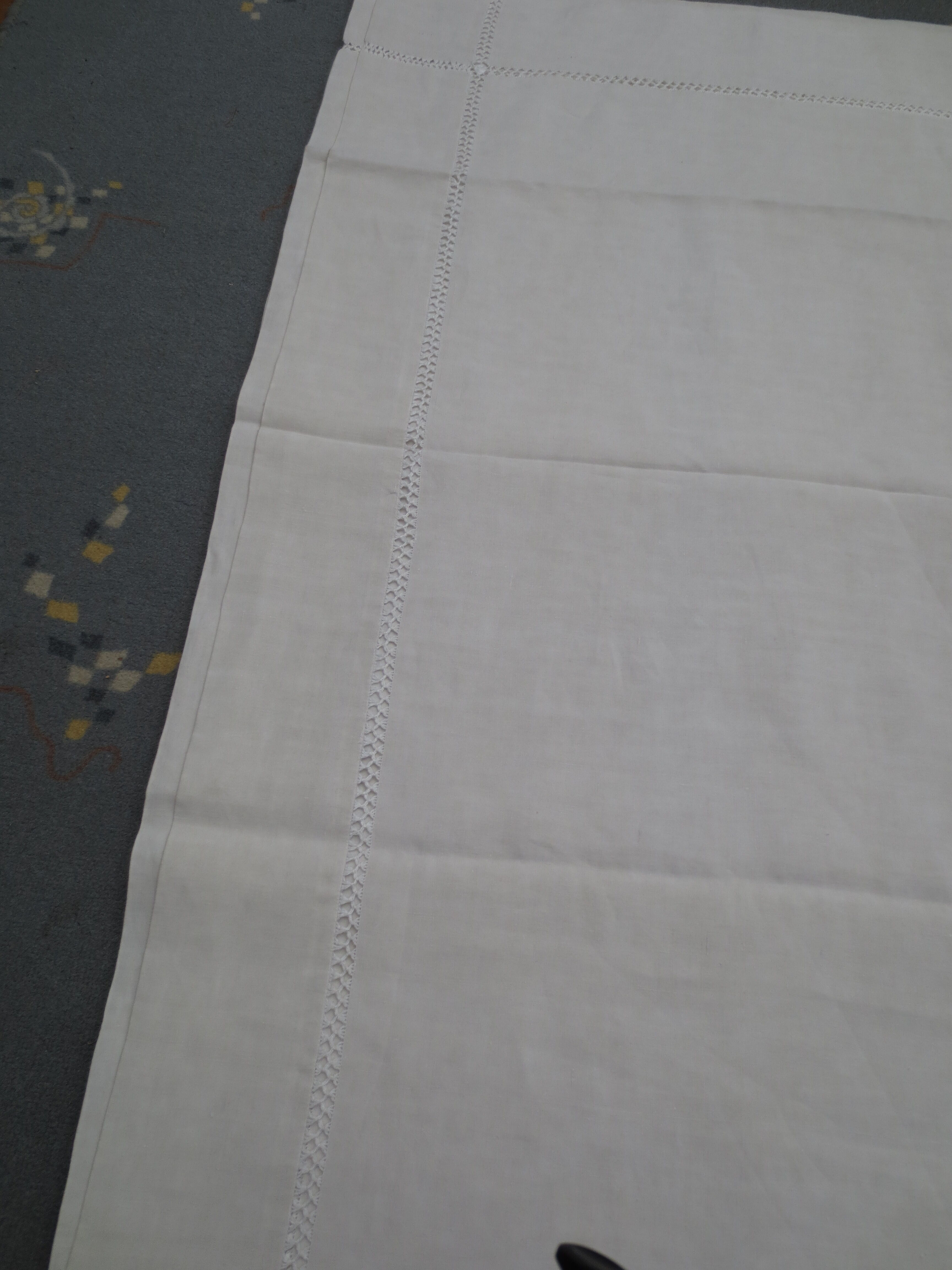 Handmade linen sheet on 3 sides