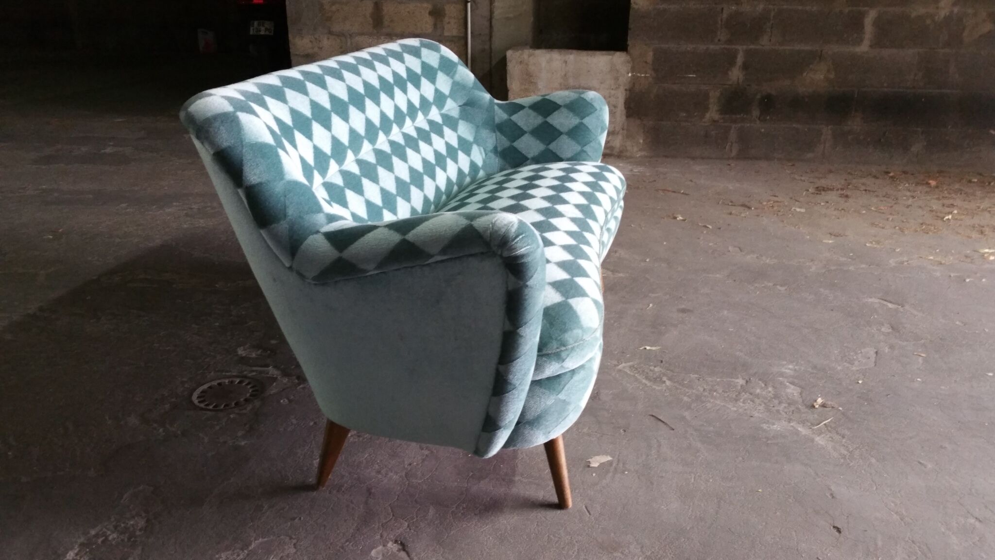 Sofa sofa 'Arc' club organic kidney years 50-60