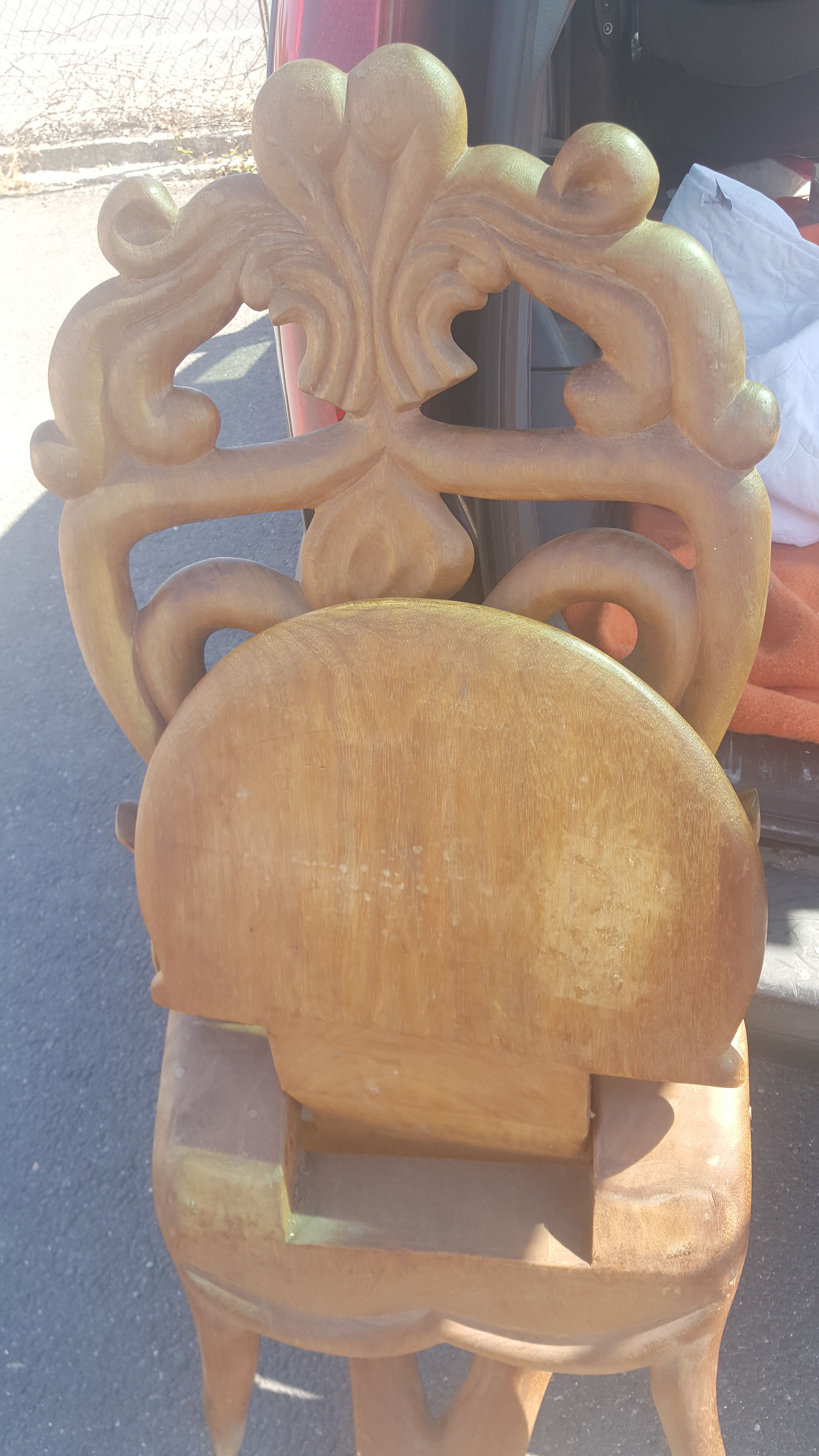 Pair of solid mahogany armchairs from Madagascar, circa 1950