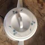 Vintage teapot pattern forget-me-not blue flowers LEC Limoges