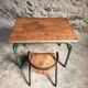 Ensemble bureau et chaise d’écolier vintage – Mobilier scolaire industriel