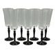 7 vintage black foot flutes onyx model from luminarc france