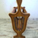 Porte revue en bois et cannage