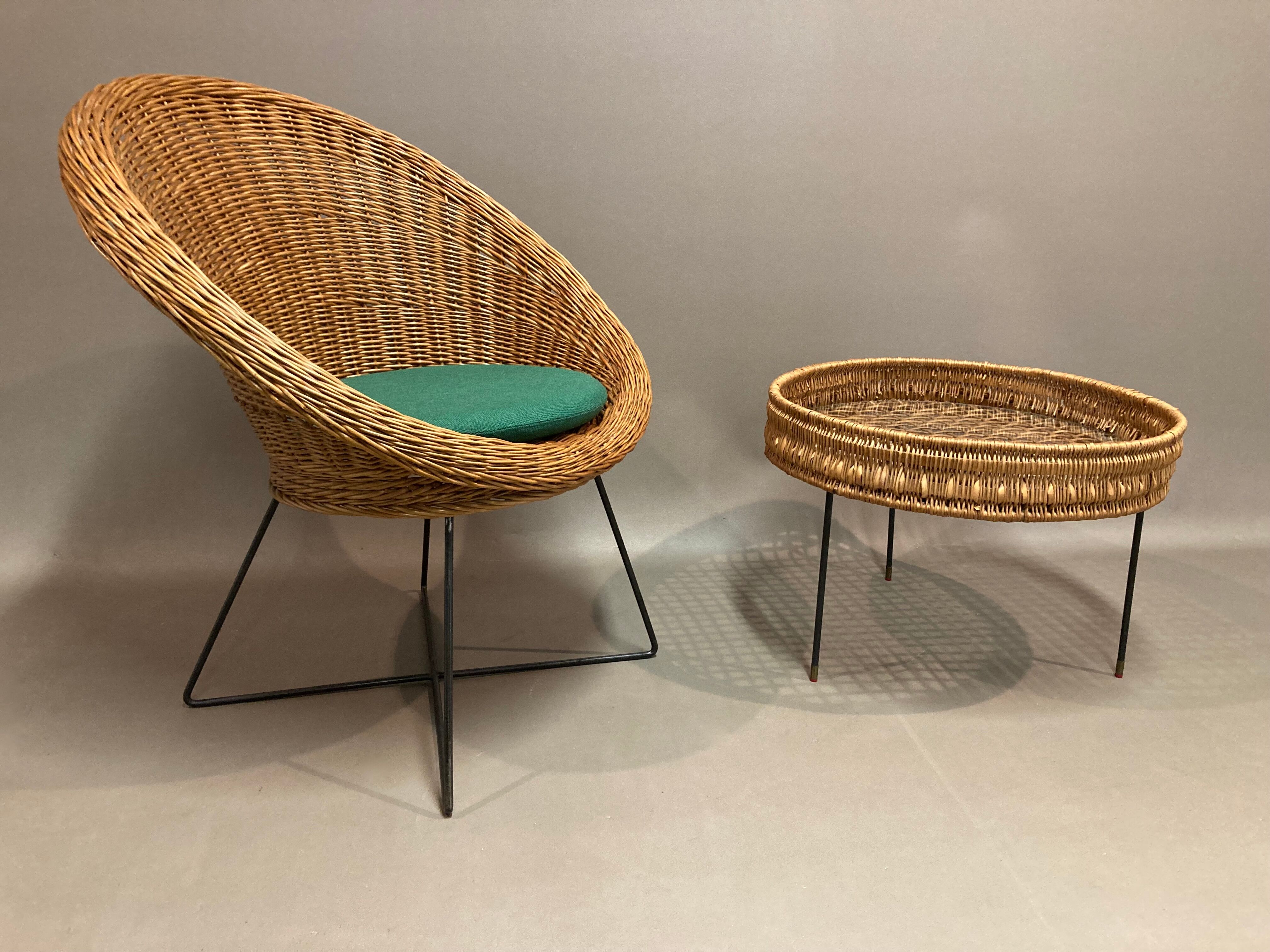 Armchair and matching table design 1950