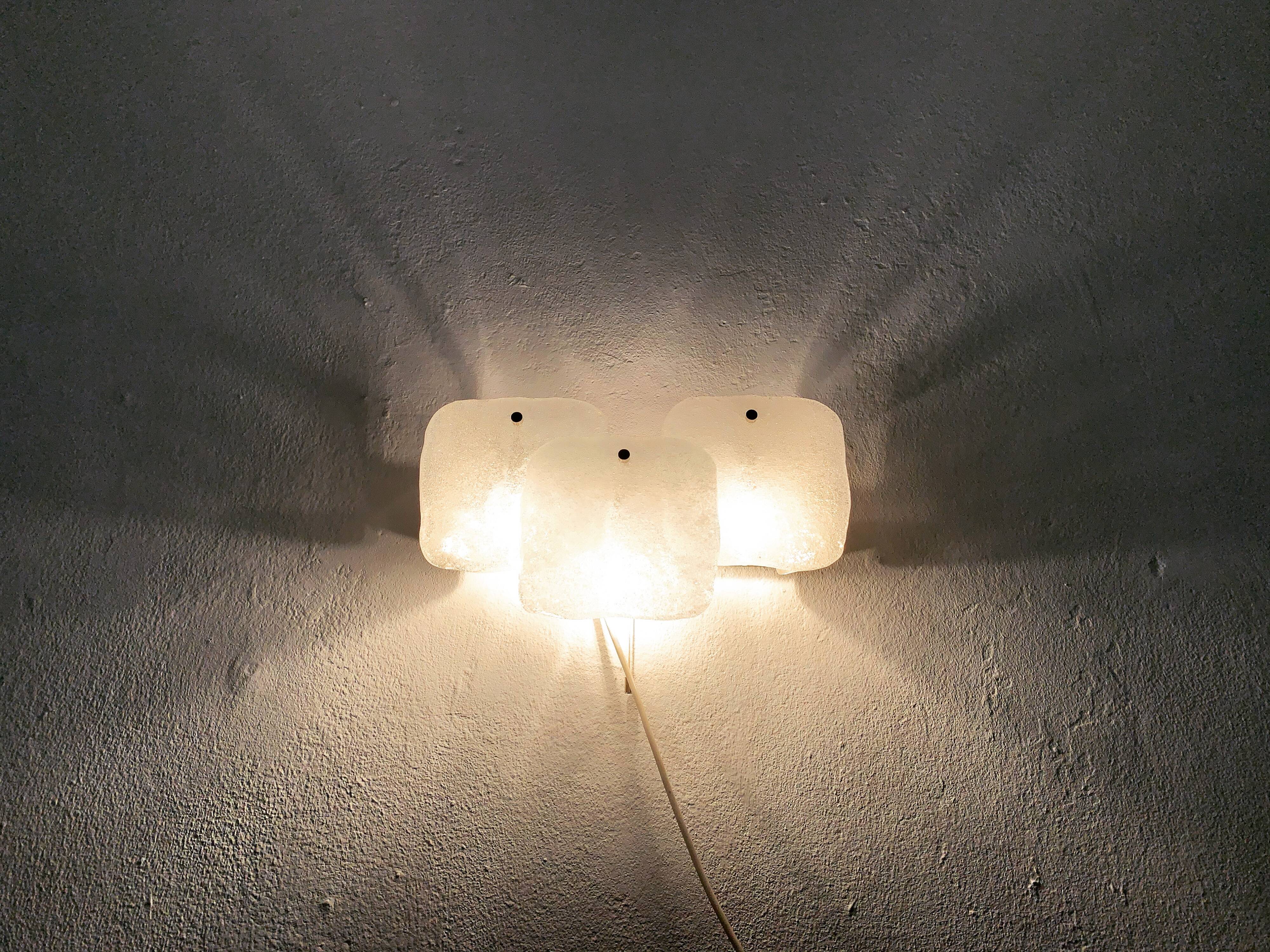 Ice Glass Wall Lamp by J.T. Kalmar