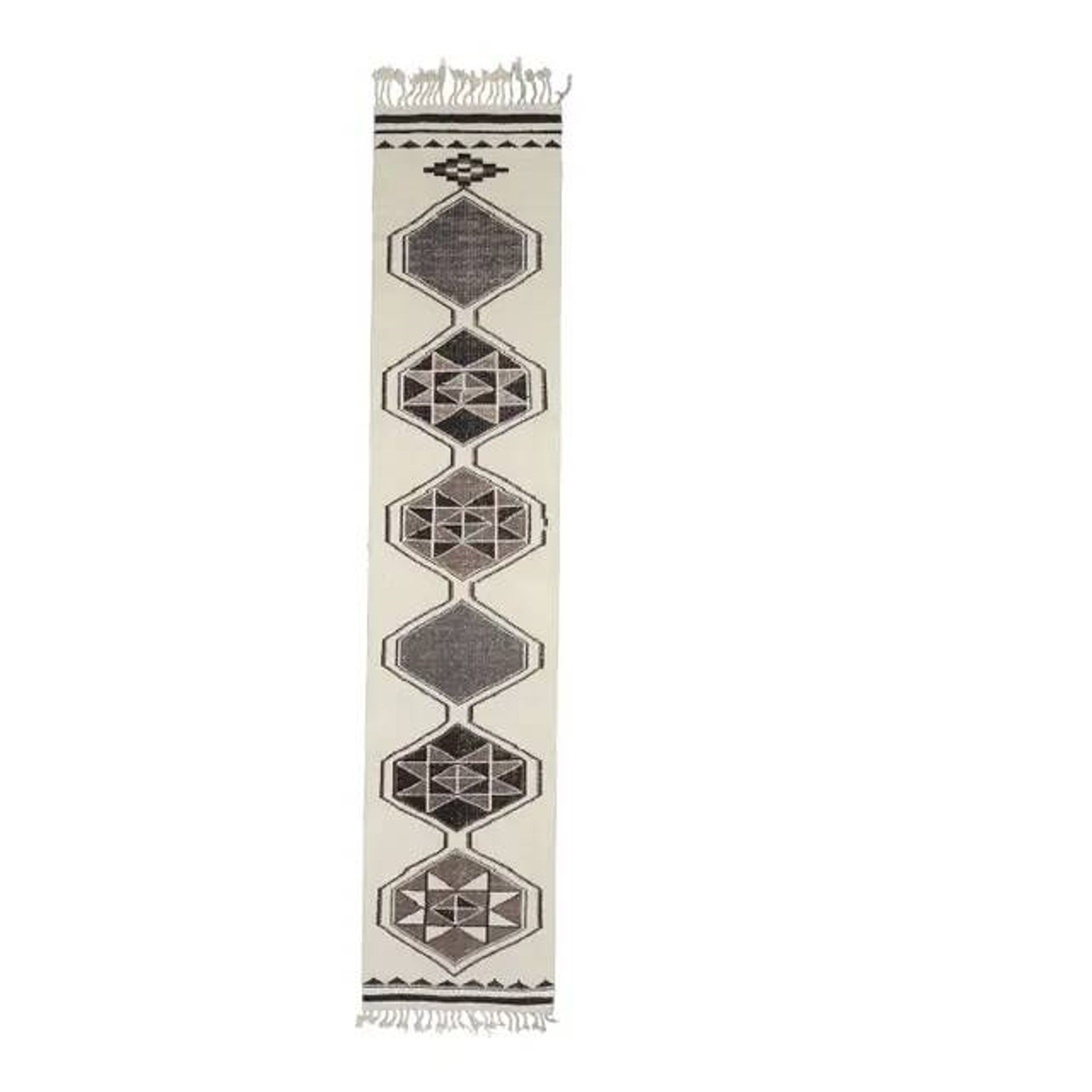 1970s Vintage Turkish Hand-Knotted Wool Cotton Beige Runner Rug 81x388