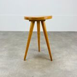 Vintage blond wood tripod stool