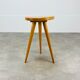 Tabouret tripode bois blond vintage