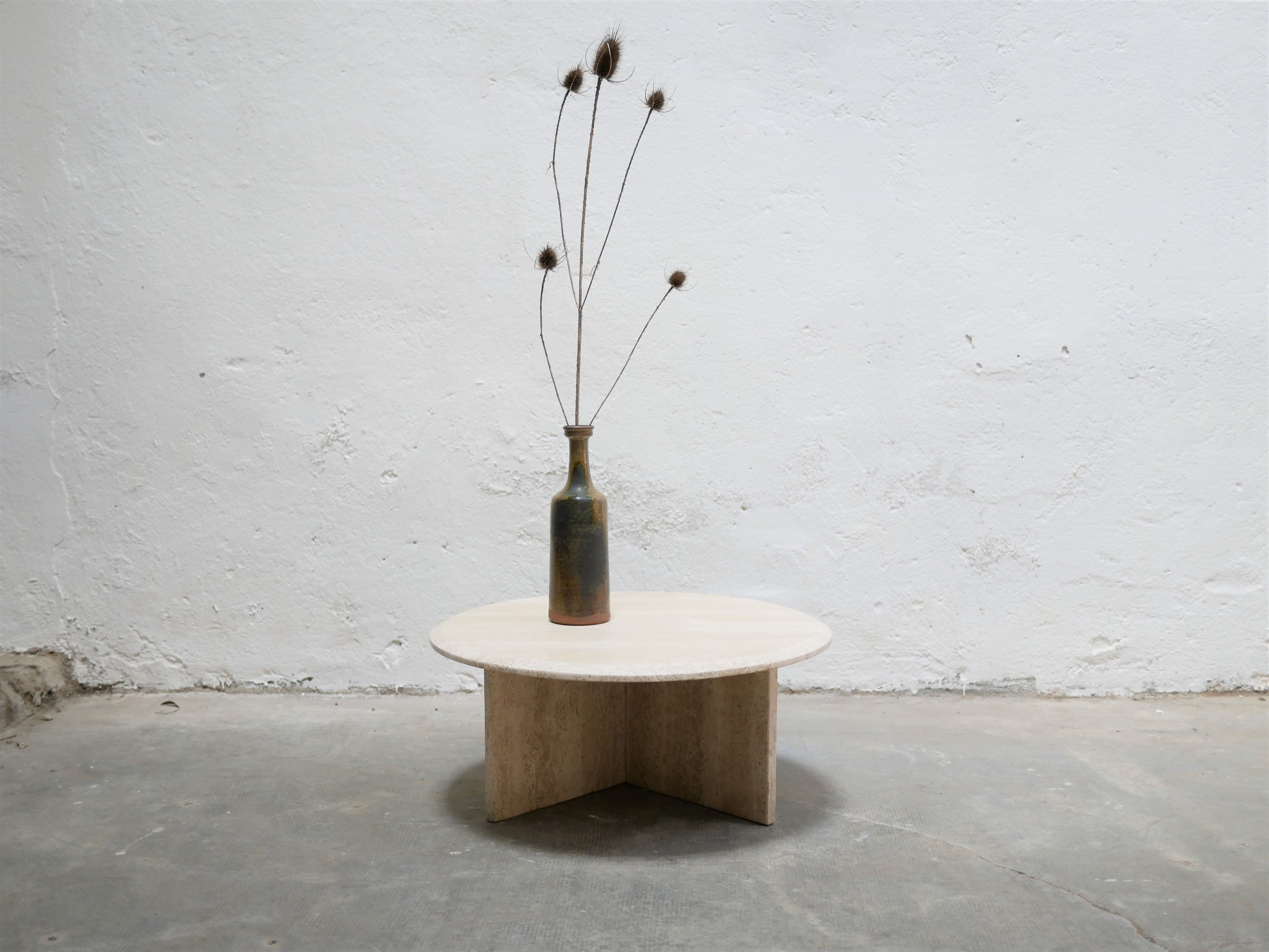 Vintage side table in travertine