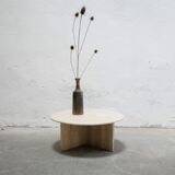 Vintage side table in travertine