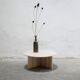 Table d'appoint vintage en travertin