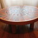 Table basse en bois et carreaux de ceramique des années 50