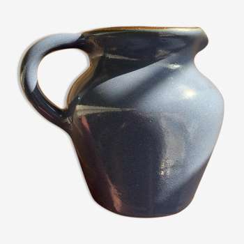 Blue ceramic pitcher