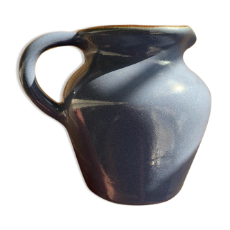 Blue ceramic pitcher