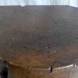 Brutalist solid oak side table – 40s/50s