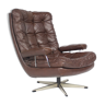 Danish Leather Swivel Chair Mid Century Modern