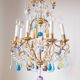 Large chandelier brass fruit crystal color 8 arms
