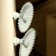 Pair of opaline and porcelain sconces