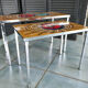 Set of 2 tables gigogne 60's ceramic fat lava