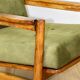Wooden armchair designed by Z. Baczyk, vintage, olive green velvet