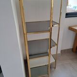 Brass and glass corner shelf