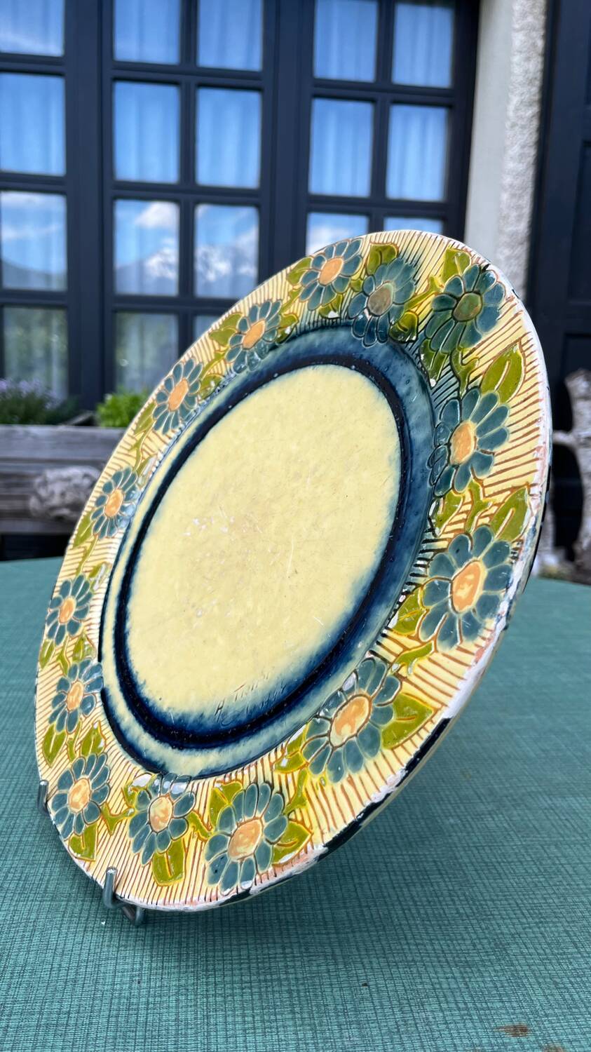 Assiette  poterie  vernissée A.Tripp 1943