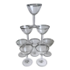 Set of 8 wine glasses with silver edging 50s