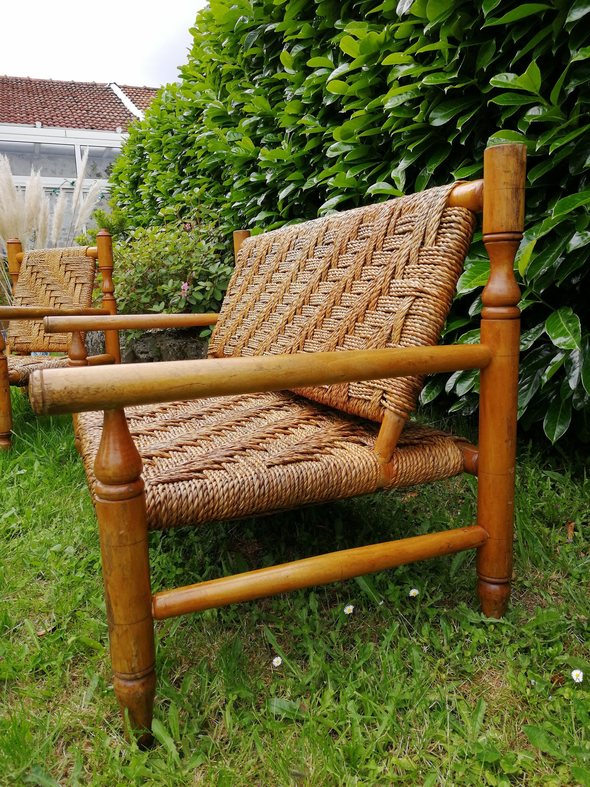 Wooden sofa and rope 50s
