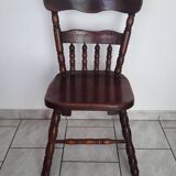 Pair of solid wood saloon chairs from the 60s and 70s
