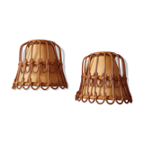 Pair of bamboo sconces