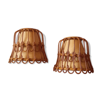 Pair of bamboo sconces