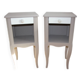 Pair of painted wooden bedside tables