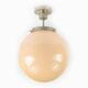 Ceiling lamp, Art Deco, nickel-plated brass, beige glass, Austria, 1930s